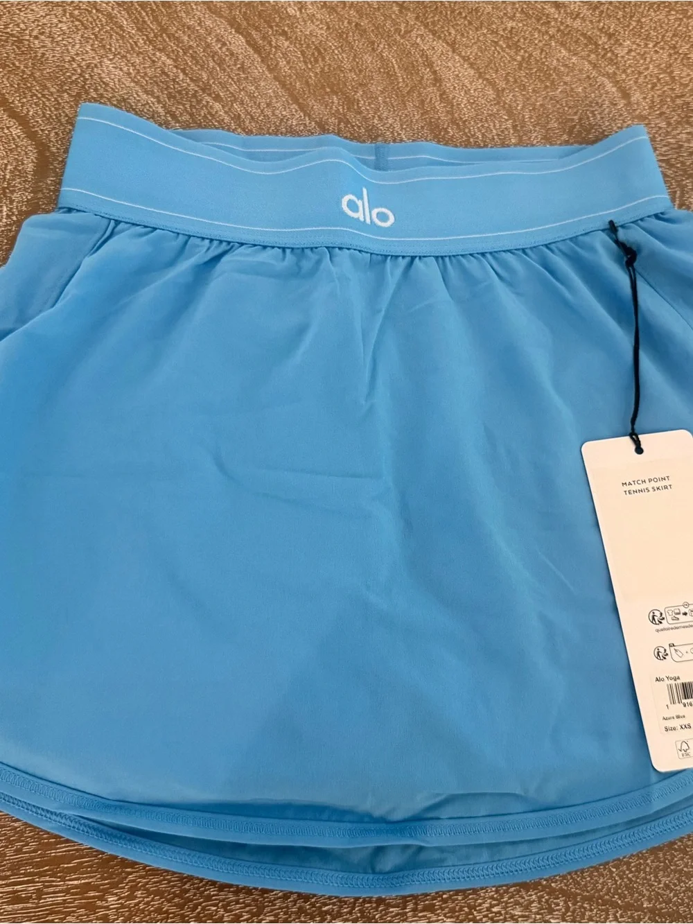 ALO Yoga Azure Sky Blue Match Point Tennis Skirt with Built-In Shorts XXS